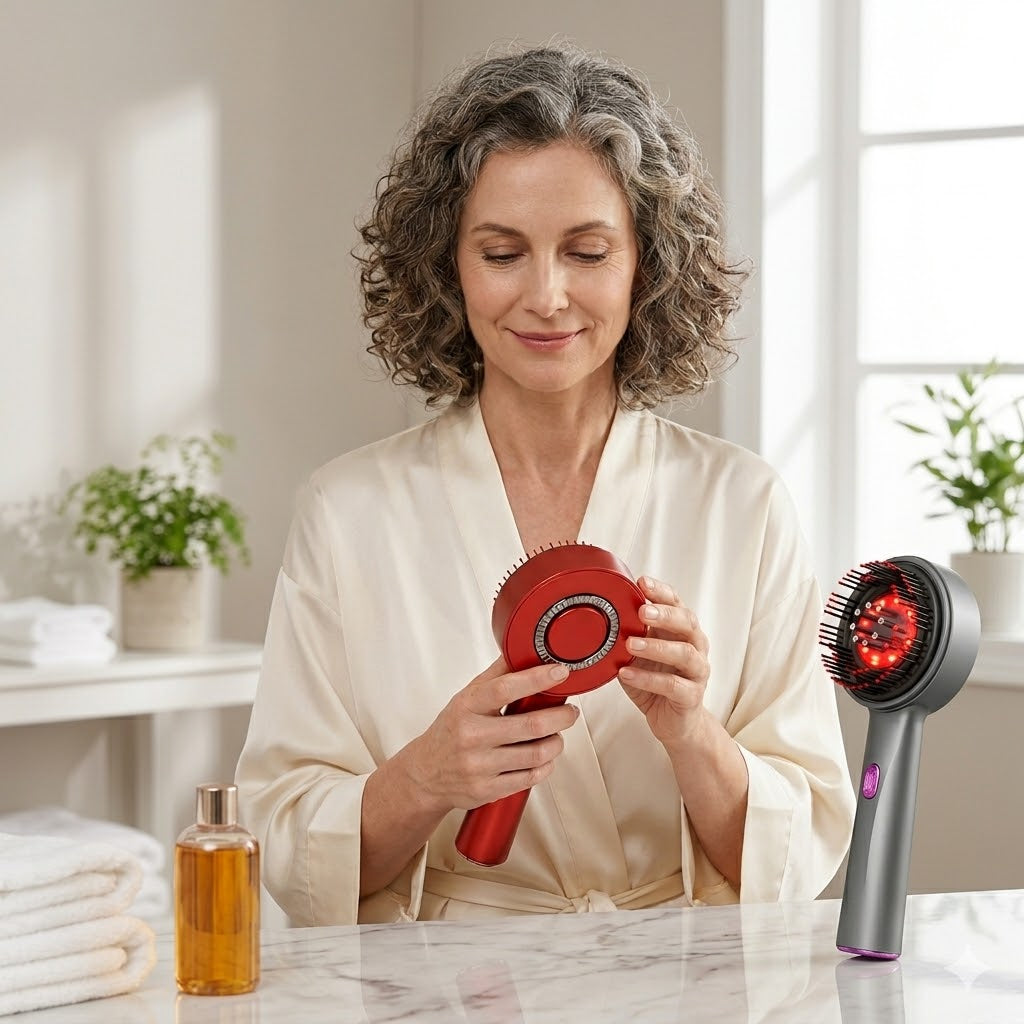Brosse cheveux massante 3 en 1