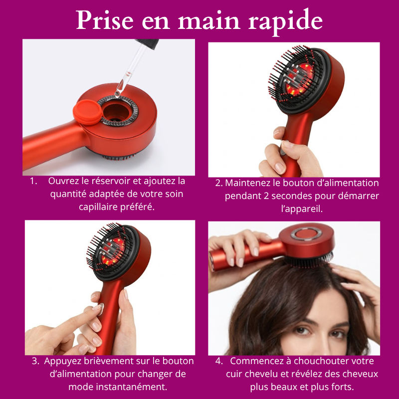 Brosse cheveux massante 3 en 1