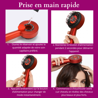Brosse cheveux massante 3 en 1