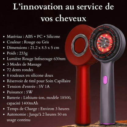 Brosse cheveux massante 3 en 1